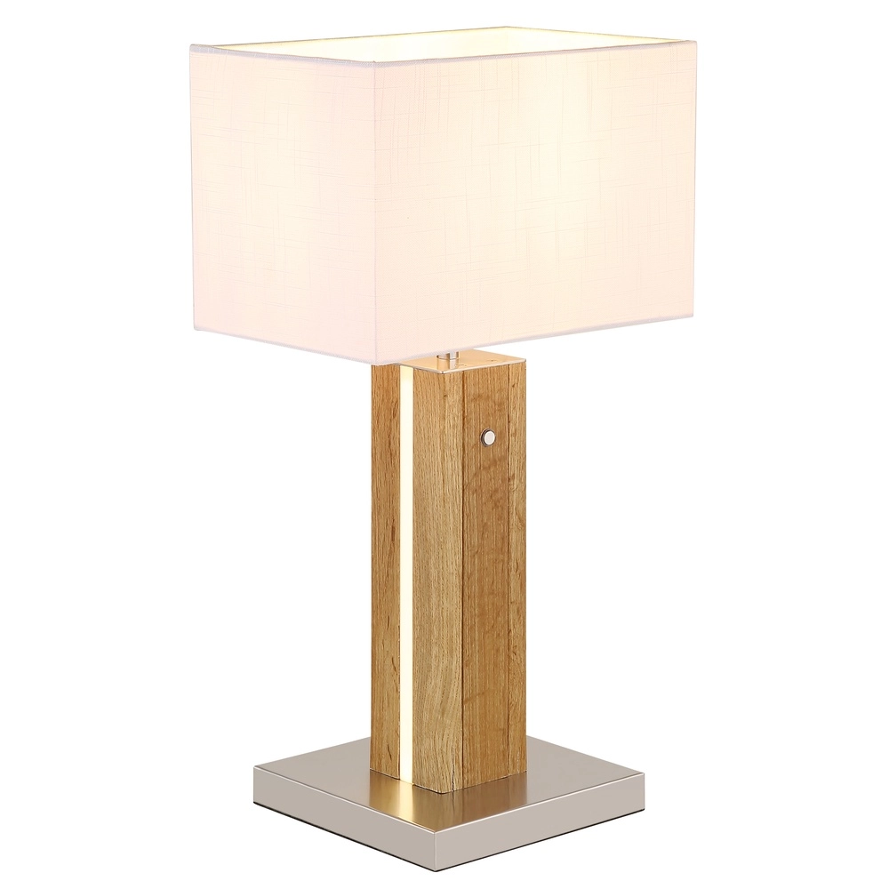 Wooden table lamp Forest with hood