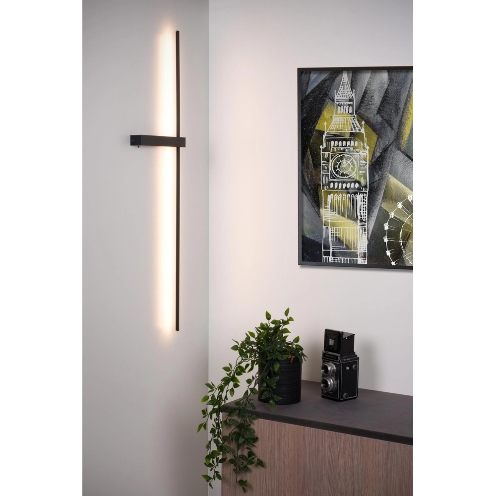 Sleek wall lamp Segin black 90cm Lucide 5411212126917
