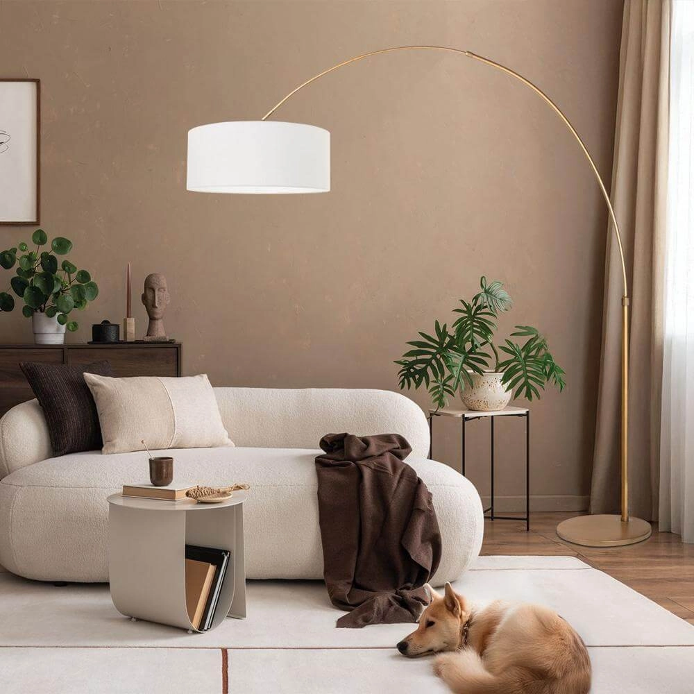 Arc lamp Sparkled Light bronze with coarse white shade Ø 45cm Steinhauer 8712746179859