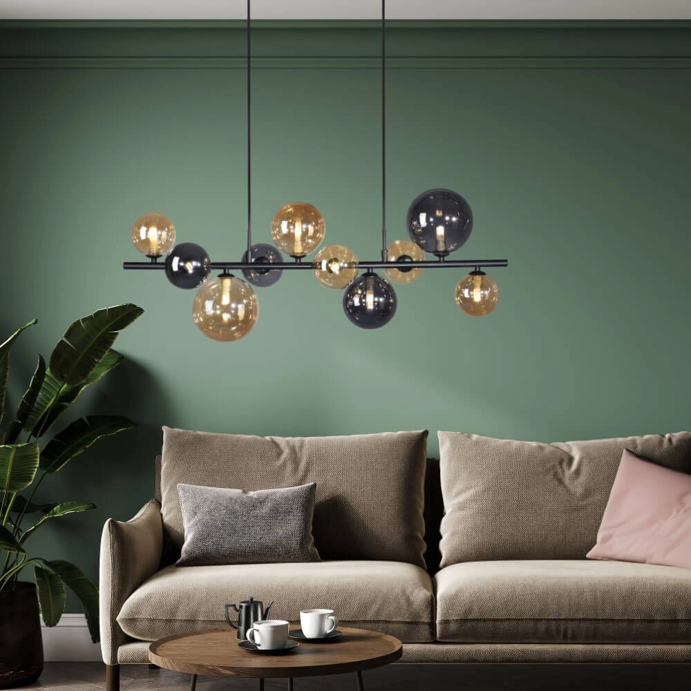 Black pendant lamp Popsicle Design 10-light Paul Neuhaus 4012248375495