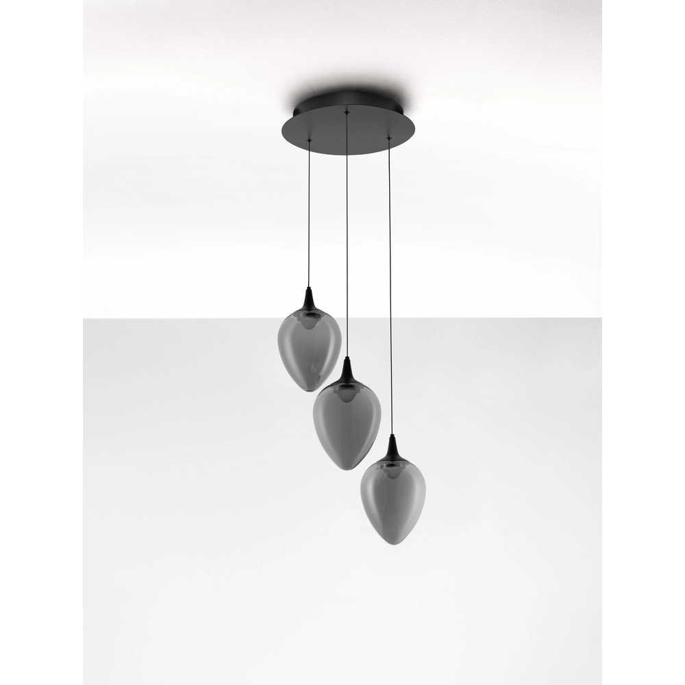 Pendant lamp Nali 3-light smoke glass Lyora 5212017477767