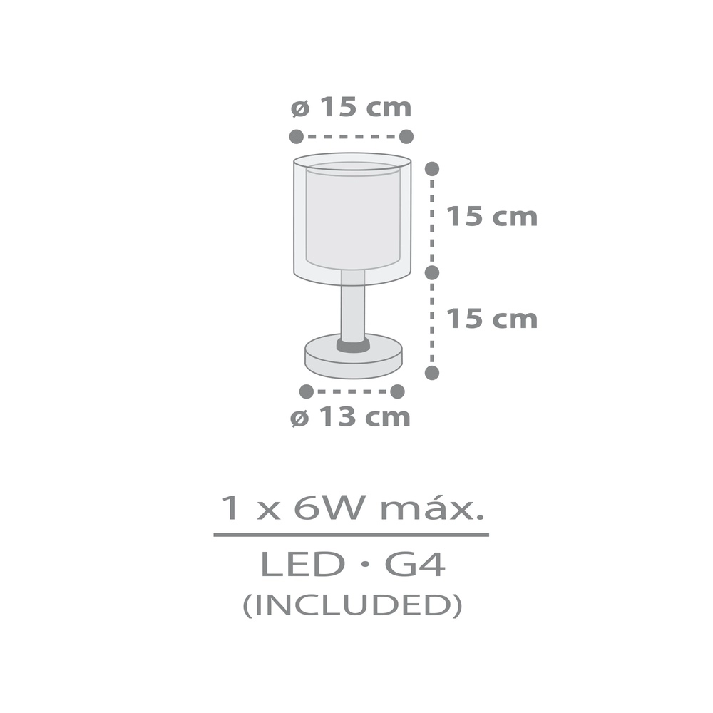 Children's table lamp Kawaii Friends Grey glow in the dark Dalber 8420406417615