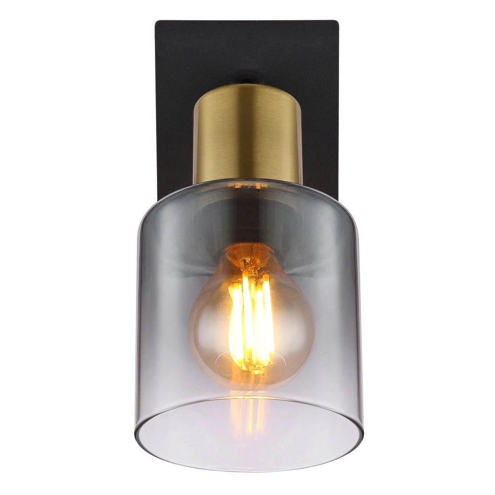 Wall lamp Hollsy black with smoke glass Globo 9007371457847