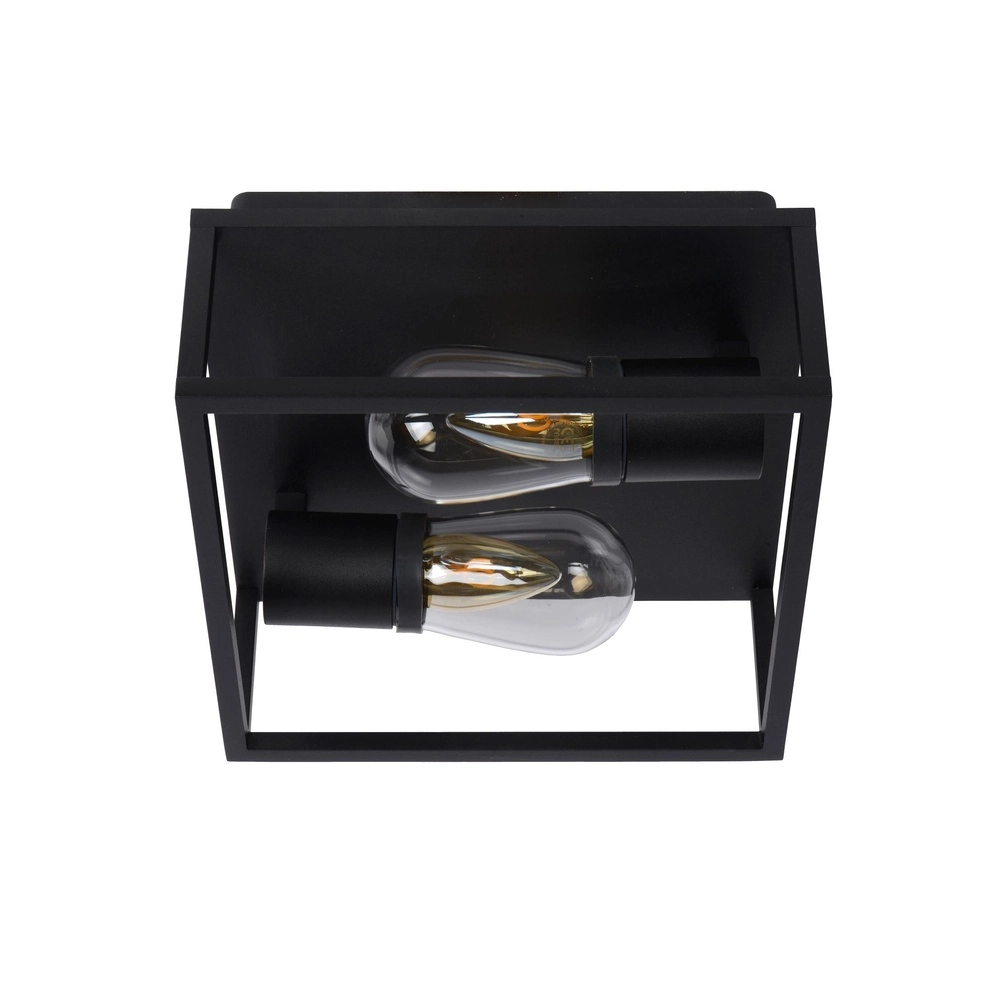 Black wall lamp Carlyn 2-light bathroom IP54