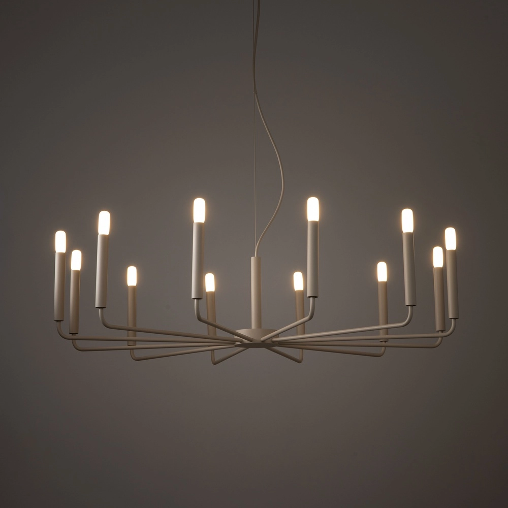 Modern chandelier Orto sand brown Ø 103cm