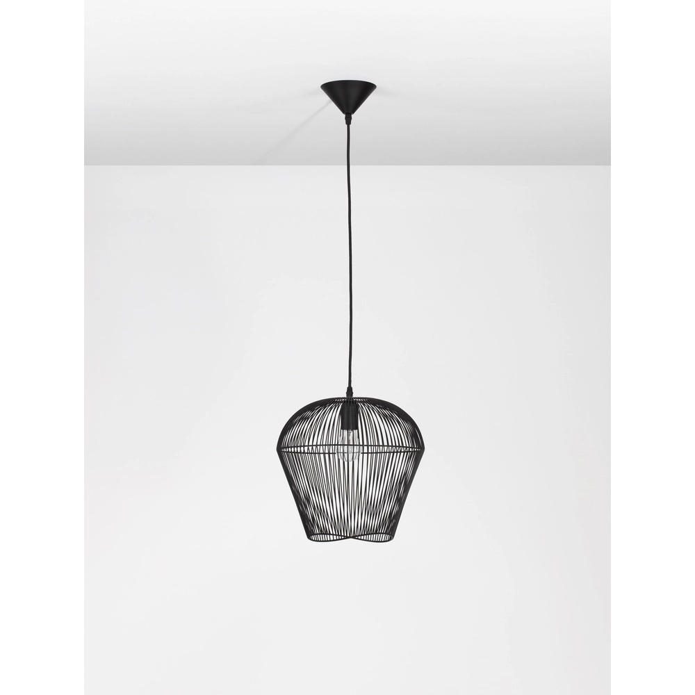 Bohemian pendant lamp Bredo Ø 31.5cm black Lyora 5212017438911