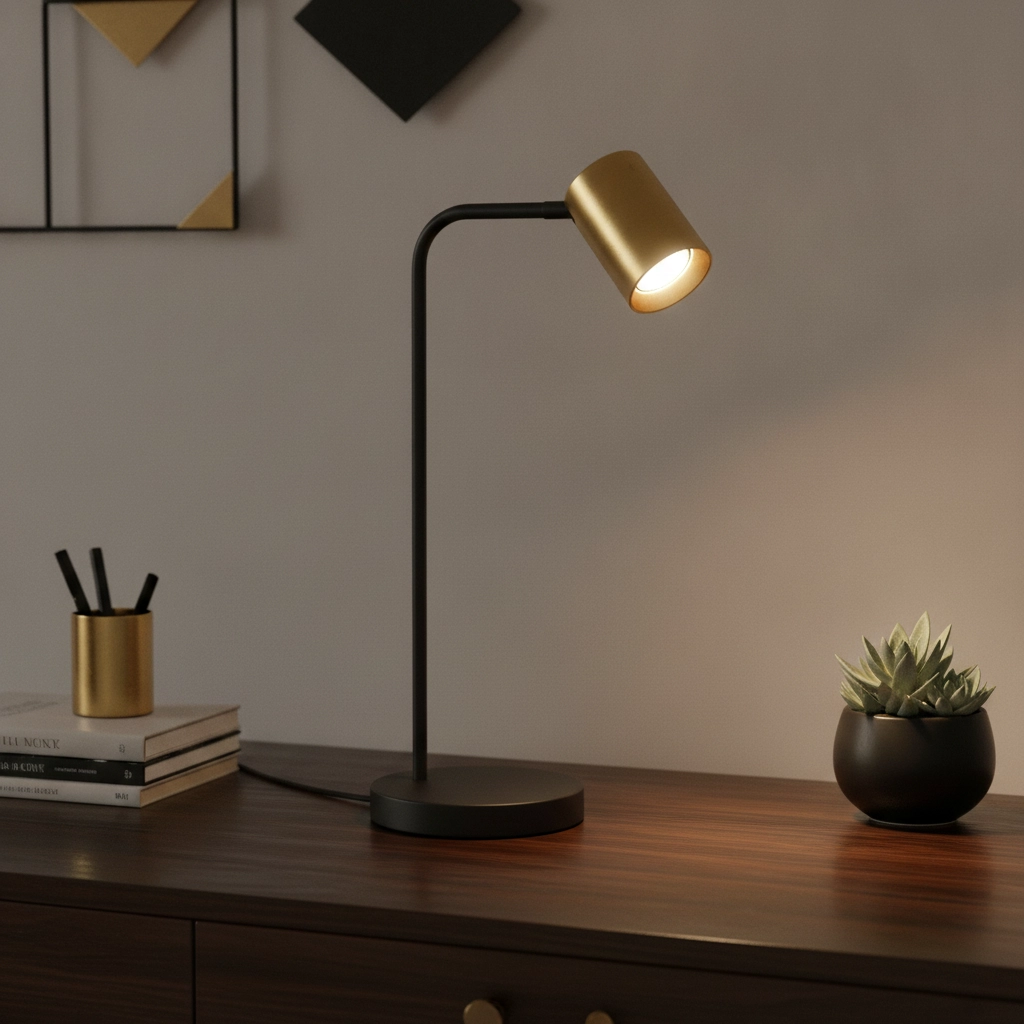 Design table lamp Megano black with gold