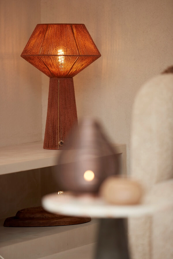 Red table lamp Fugia Ø 36cm