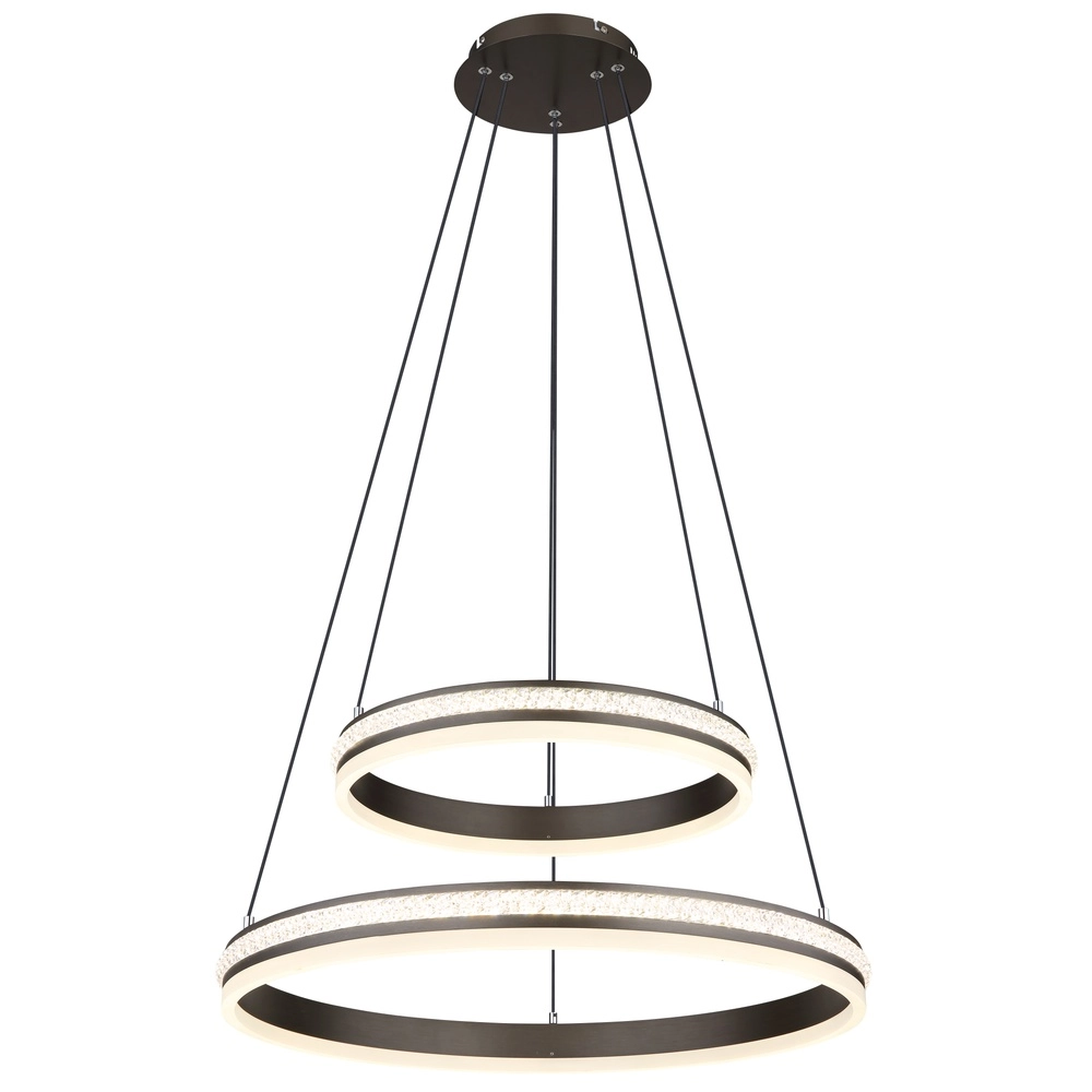 Design pendant lamp Grouni 2 rings titanium brushed Globo 9007371454990