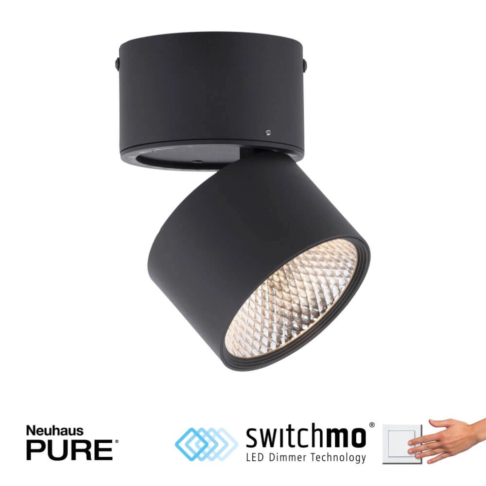 Surface-mounted spotlight Pure Nola black Paul Neuhaus 4012248371992