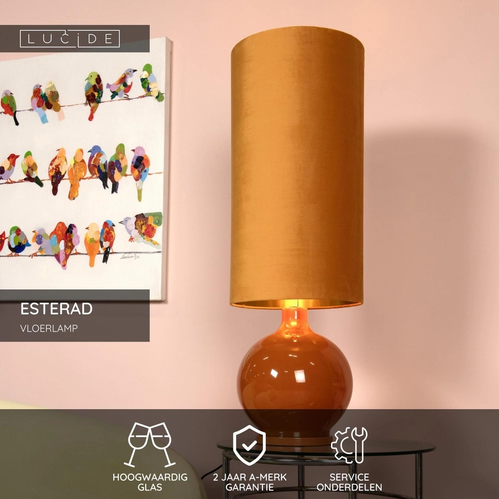 Floor lamp Esterad Ochre yellow Lucide 5411212106032