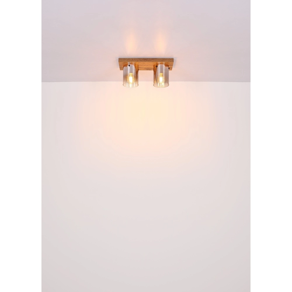 Ceiling lamp Underwood wood 2-light Globo 9007371481033