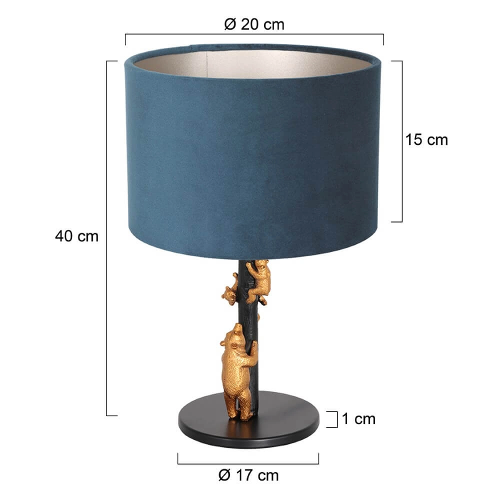 Designer table lamp Animaux with blue velvet Steinhauer 8712746151923