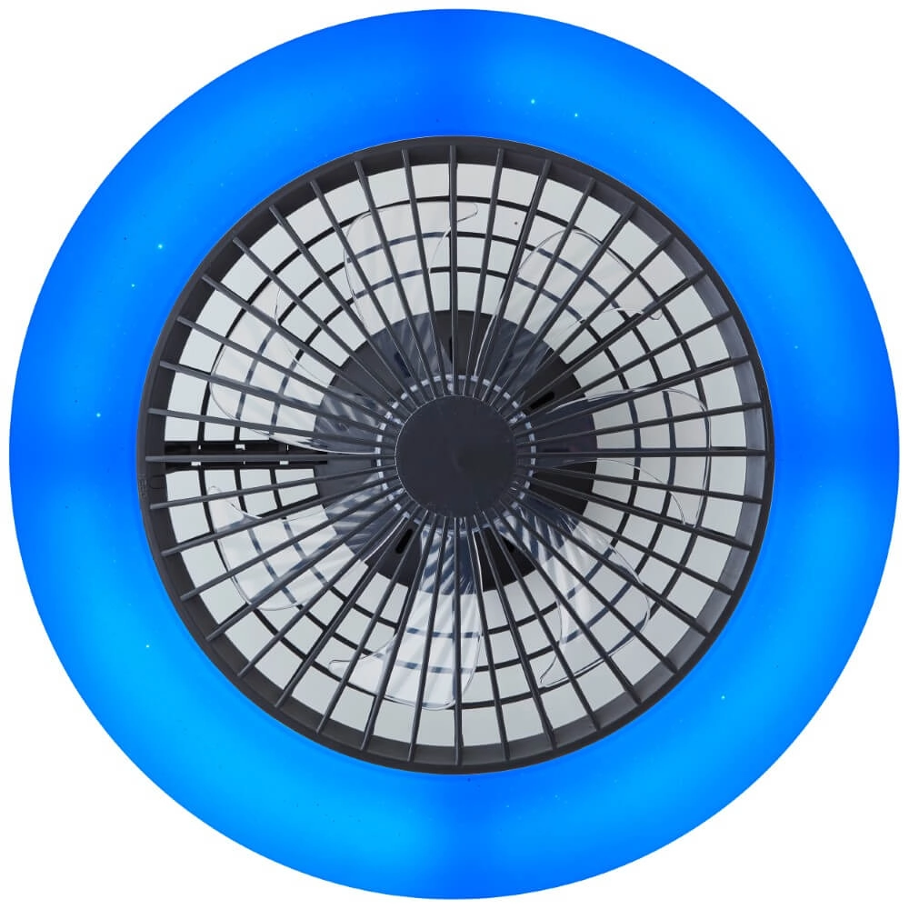 Black fan Salerno with RGB function Brilliant 4004353435881