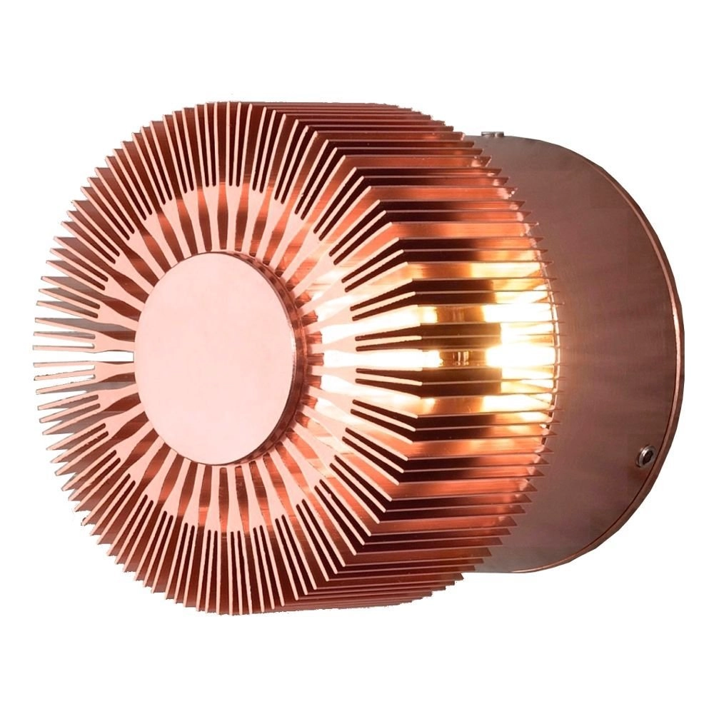 Design wall spot Monza with LED red copper
