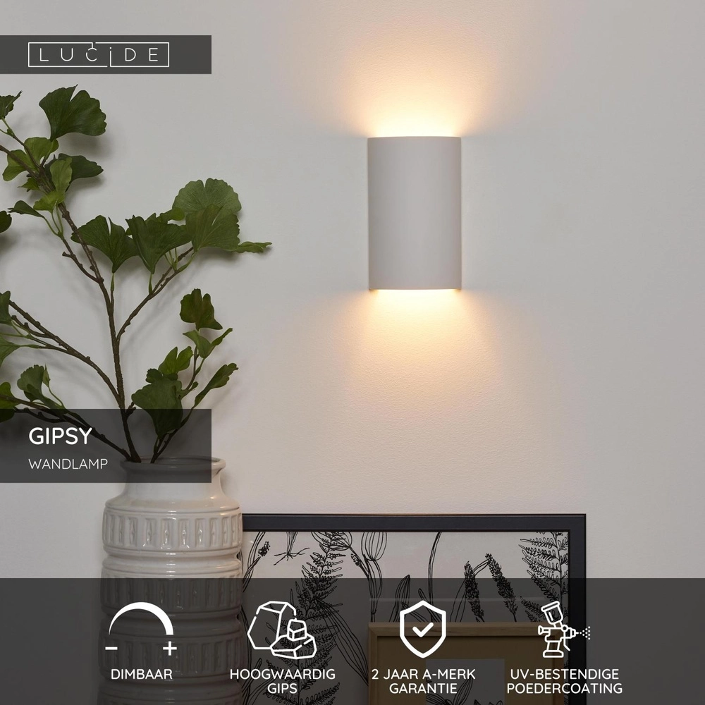 Wall lamp Gipsy white Lucide 5411212351494