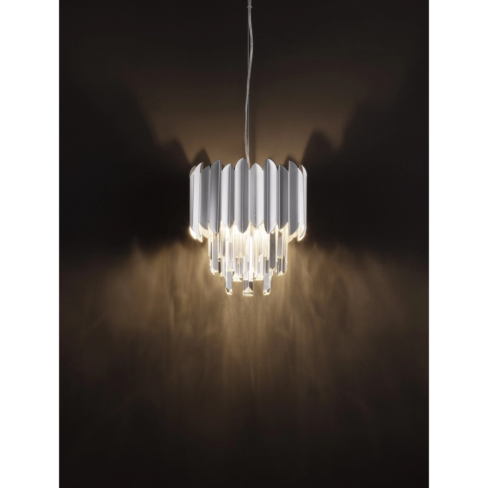Pendant lamp Magnolia chrome and crystal Ø 25cm