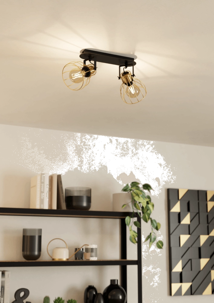 Gold ceiling lamp Sambatello 2x E27 Eglo 9008606243648