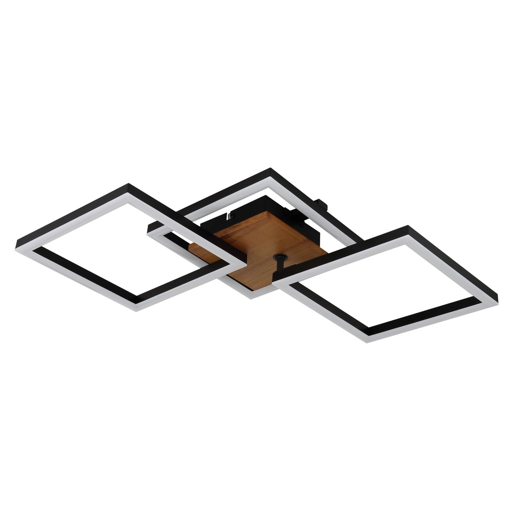 Ceiling lamp Kerry black with wood look Globo 9007371443222