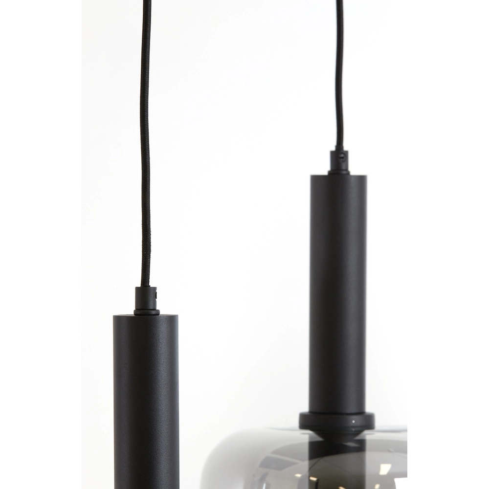 Dining table pendant lamp Lekar 5x E27 - black with smoke glass Light & Living 8717807638351