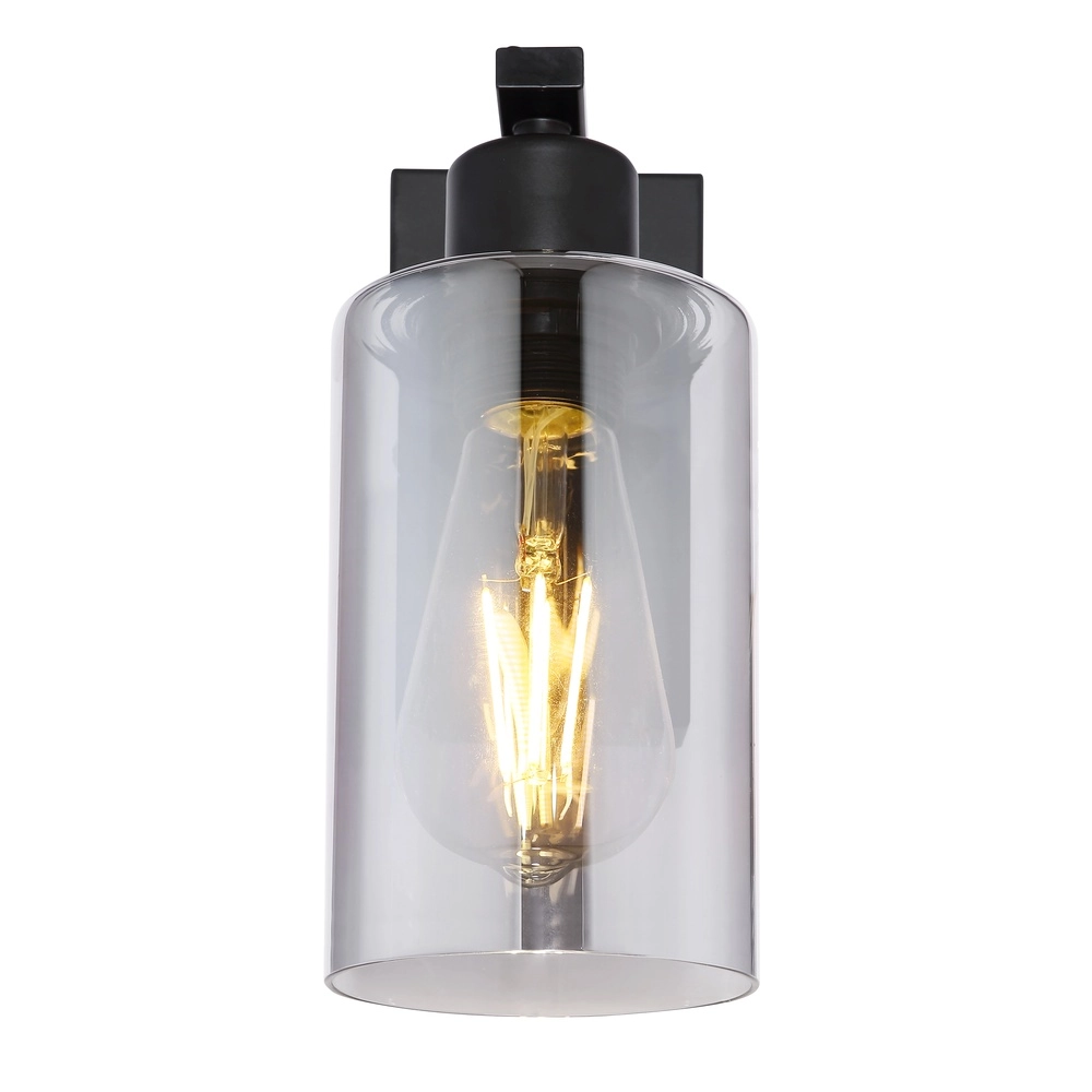 Black wall lamp Hadera with smoke glass Globo 9007371402847