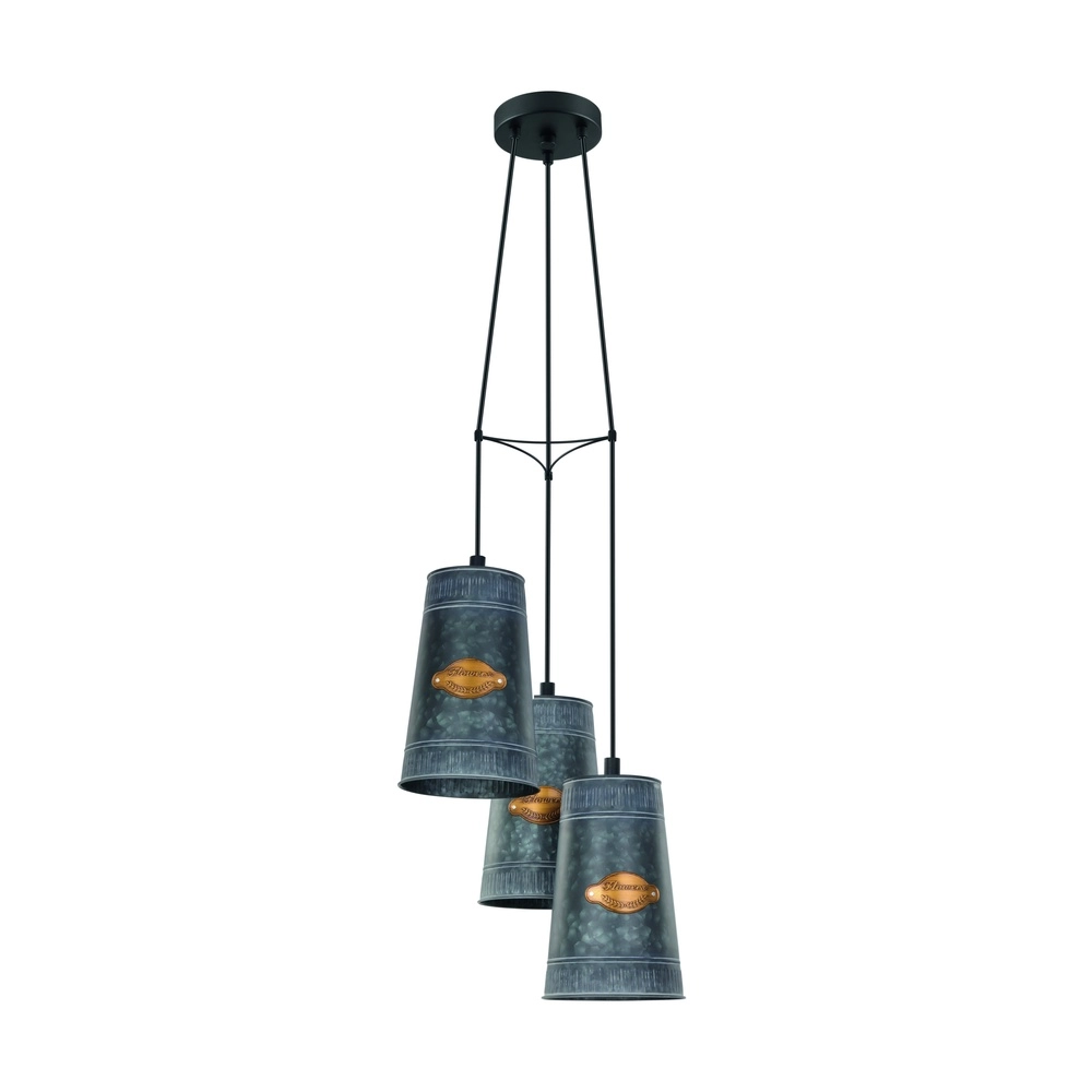 3-light pendant lamp Honeybourne Black