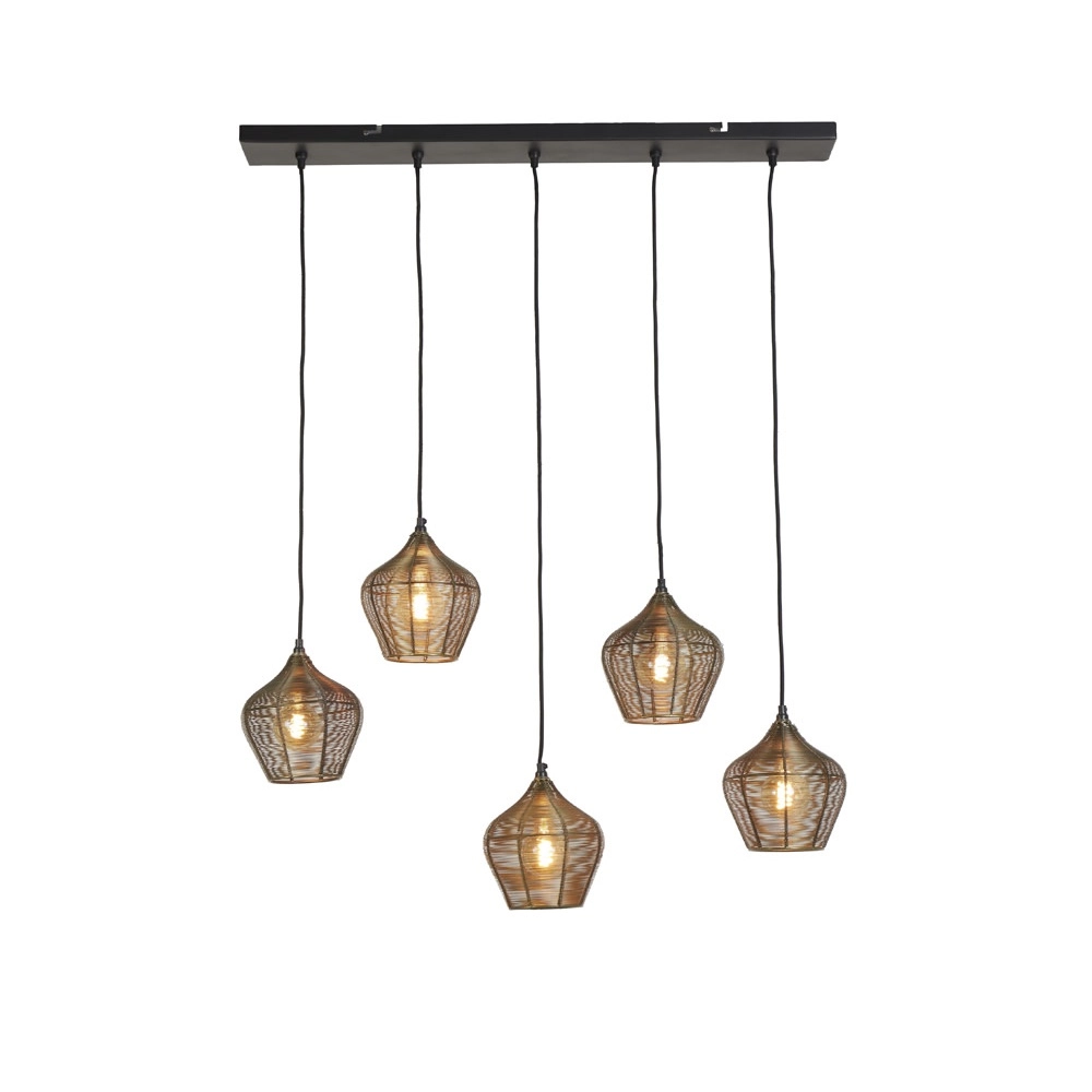 Pendant lamp Alvaro 5-light bronze Light & Living 8717807635626