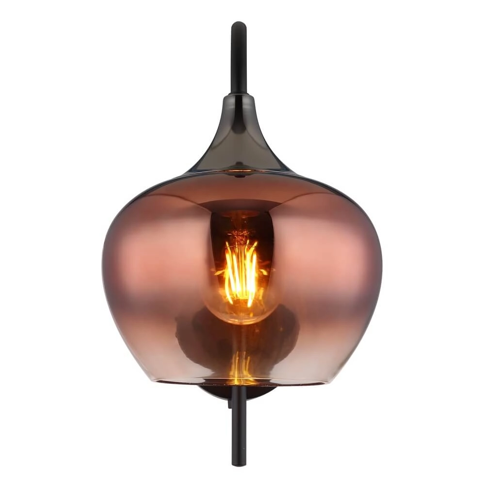 Black wall lamp Maxy with red glass Globo 9007371447992