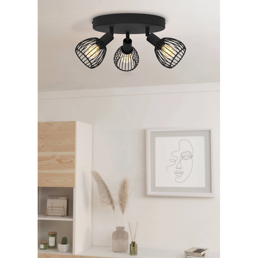 3-light wire lamp spotlight Sonnino black - E14 Eglo 9008606306046