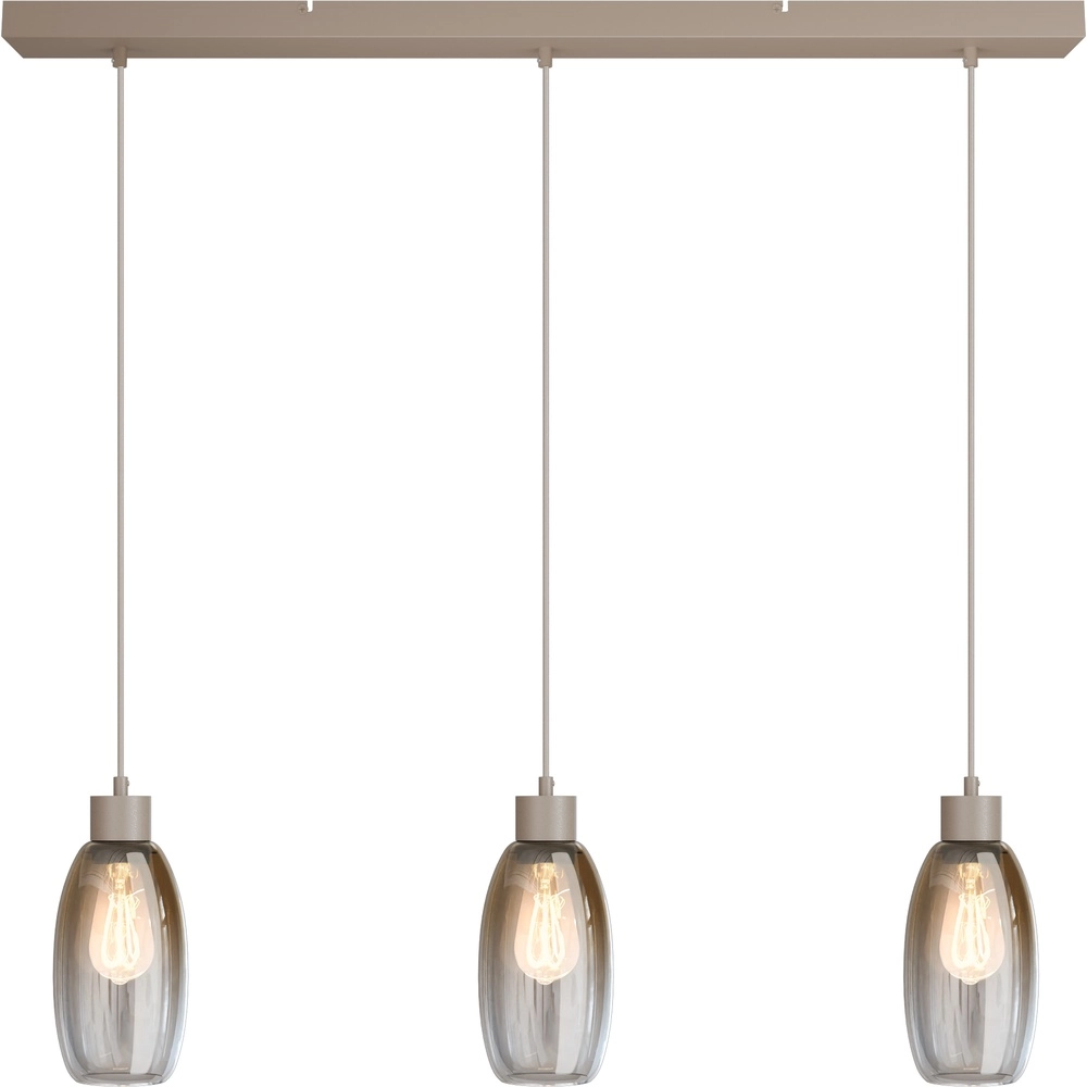 Glass pendant lamp Olive 3x Ø 12.5cm - sand