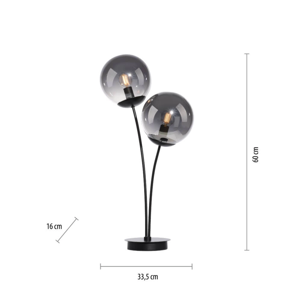 Table lamp Big Widow black Just Light 4043689988401