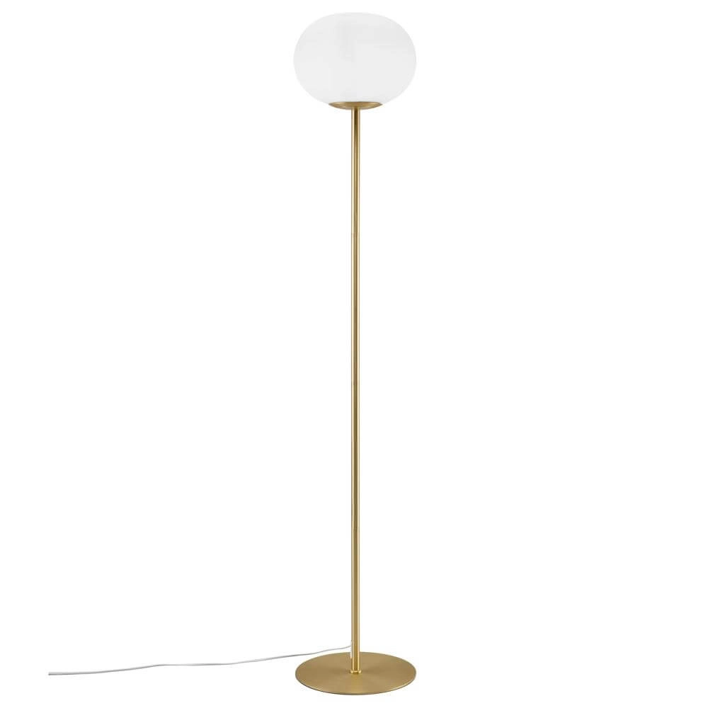 Glass floor lamp Alton brass with white glass Nordlux 5704924001086