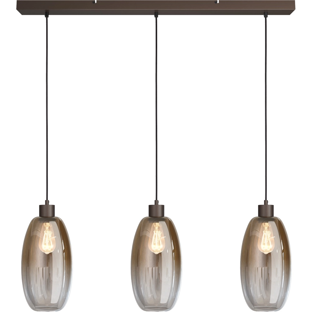 Glass pendant lamp Olive 3x Ø 18.5cm - cocoa