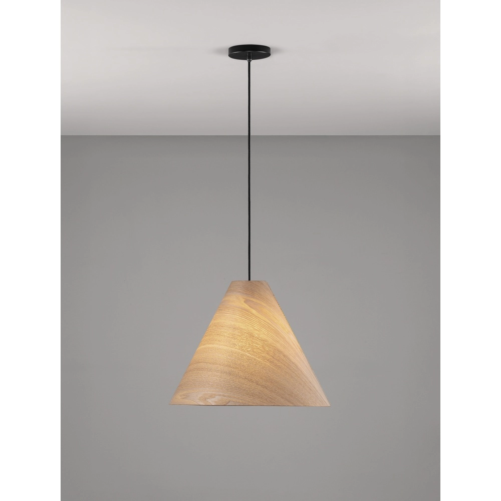 Wooden pendant lamp Elysian Ø 45cm