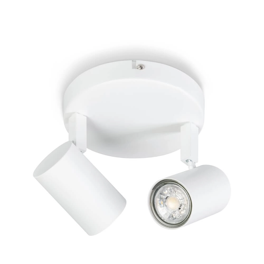 Double surface-mounted spotlight The Common white