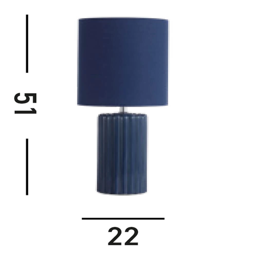 Blue table lamp Groove ceramic Searchlight 5053423274072