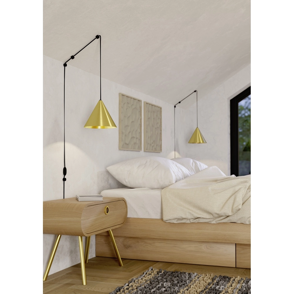 Flexible pendant lamp Narices Ø 18cm - gold - switch Eglo 9008606281824