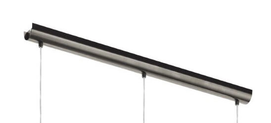 Dining room hanging lamp Pinto Textil 3-light with smoke glass Eglo 9002759992866