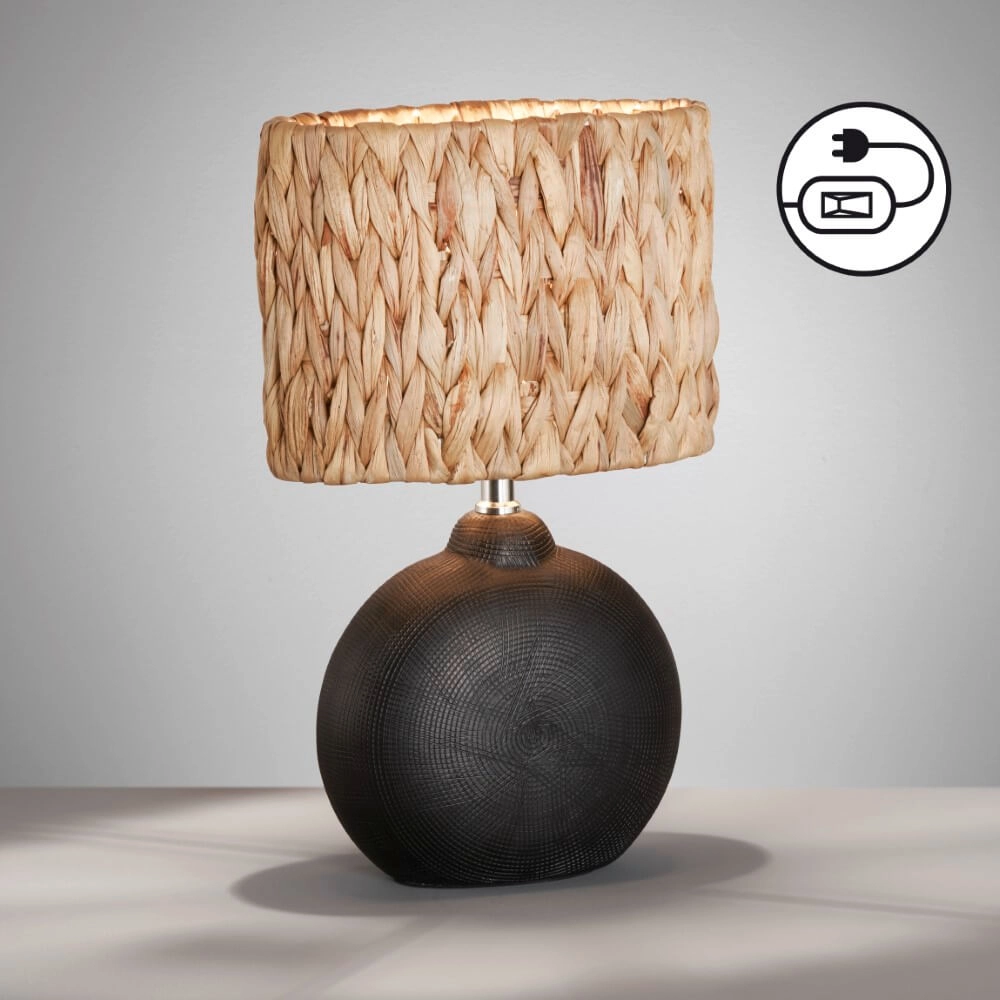 Table lamp Hyazinthe rattan 23cm Fischer & Honsel 4003694506823