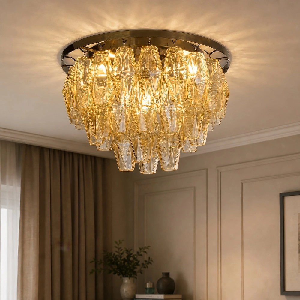 Ceiling lamp Alba antique brass Ø 43cm