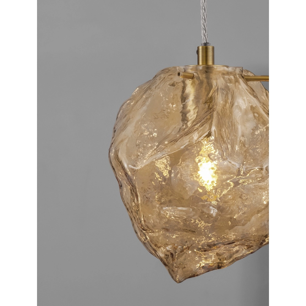 Pendant lamp Odelle Gold with amber glass Lyora 5212017434388