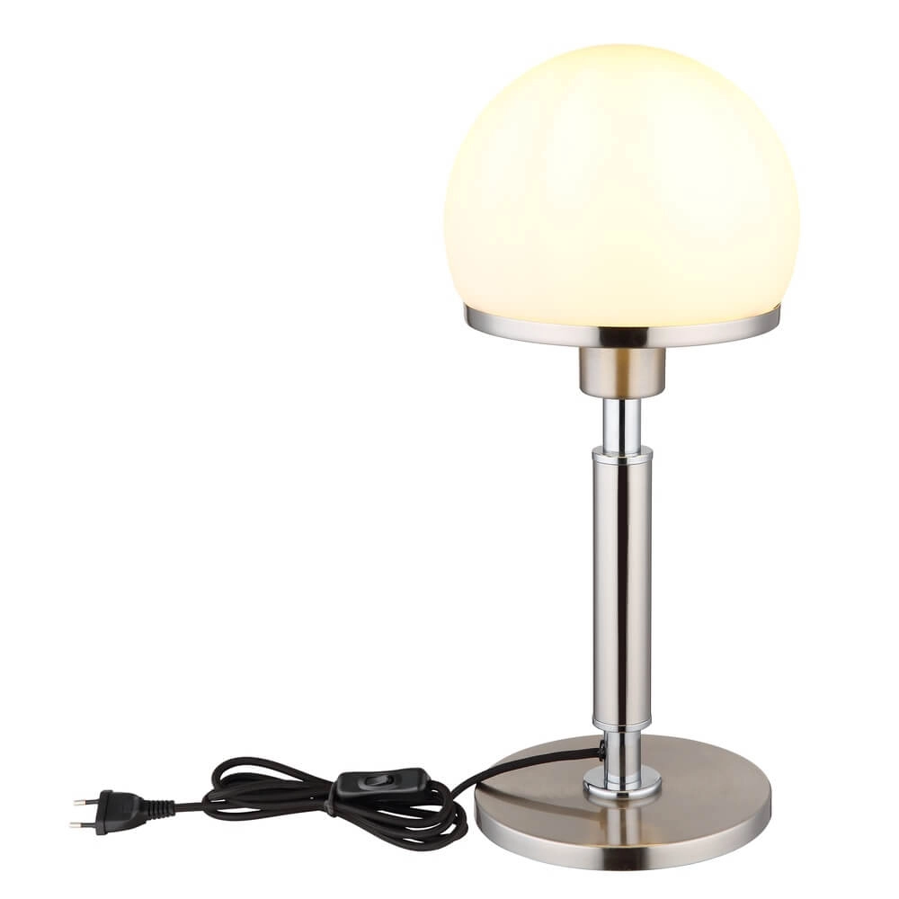 Table lamp Haku chrome with white glass Globo 9007371447312