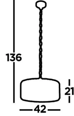 Pendant lamp Chapeau 42cm chrome with crystal glass Searchlight 5053423187822