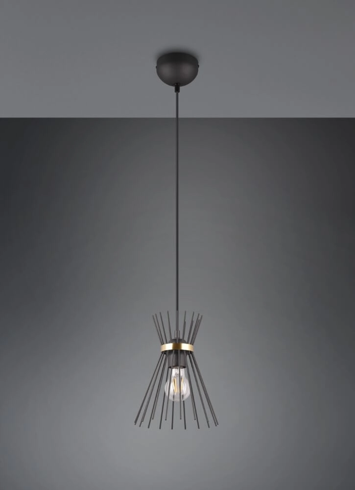 Hanging lamp Rod design black Trio 4017807576788