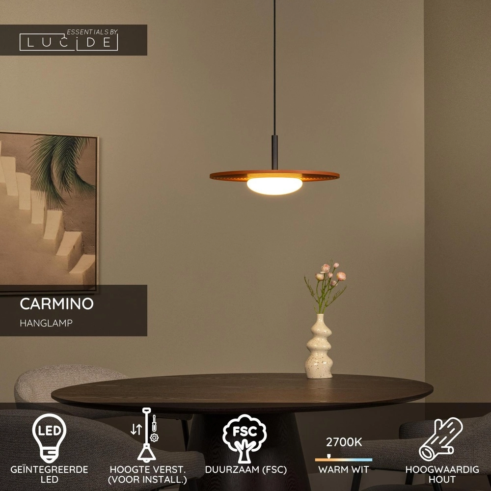 Design pendant lamp Carmino terracotta Lucide 5411212771568