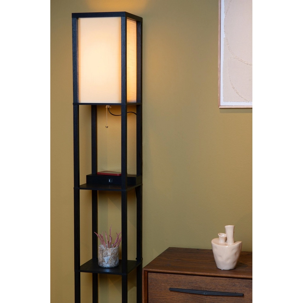 Floor lamp Menno with wireless charging panel black Lucide 5411212441607