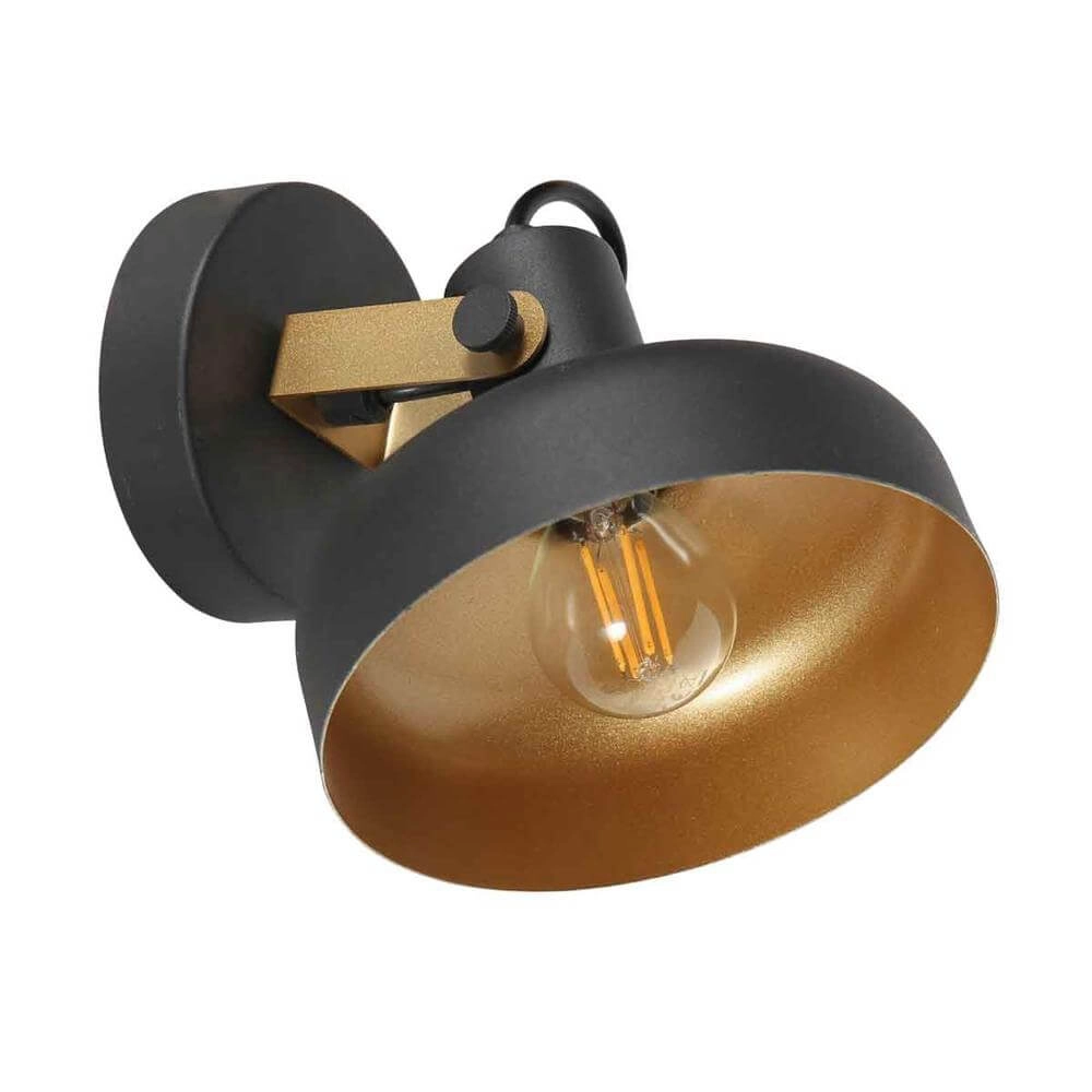 Wall lamp Prato black with gold Steinhauer 8712746176377