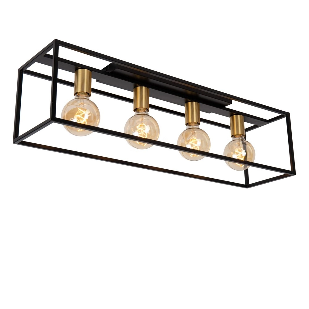 Ceiling lamp Ruben black 80cm rectangle Lucide 5411212010902