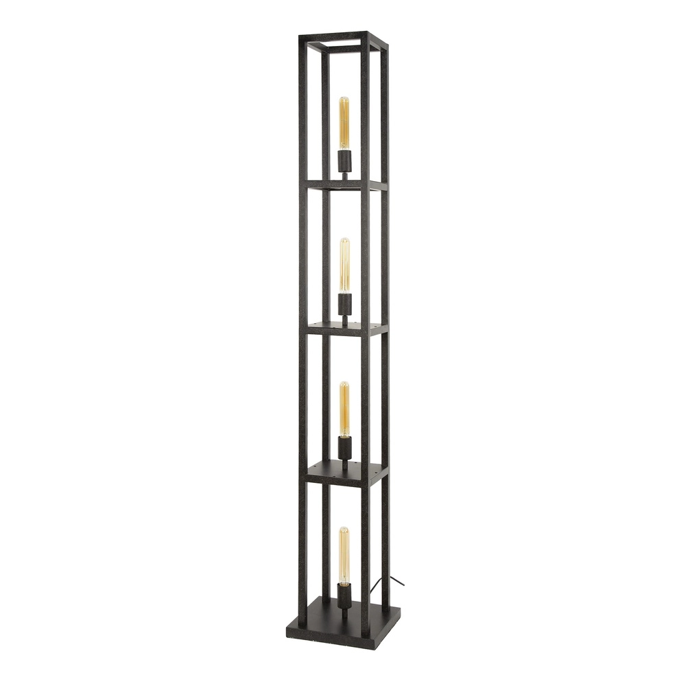 Black floor lamp Quadra square - 4x E27 Lyora 8716803511446
