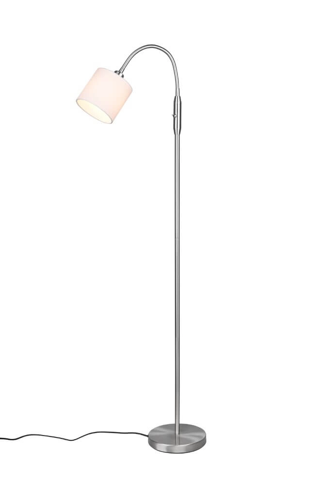 Floor lamp Tommy 130cm stainless steel with white Trio 4017807502930